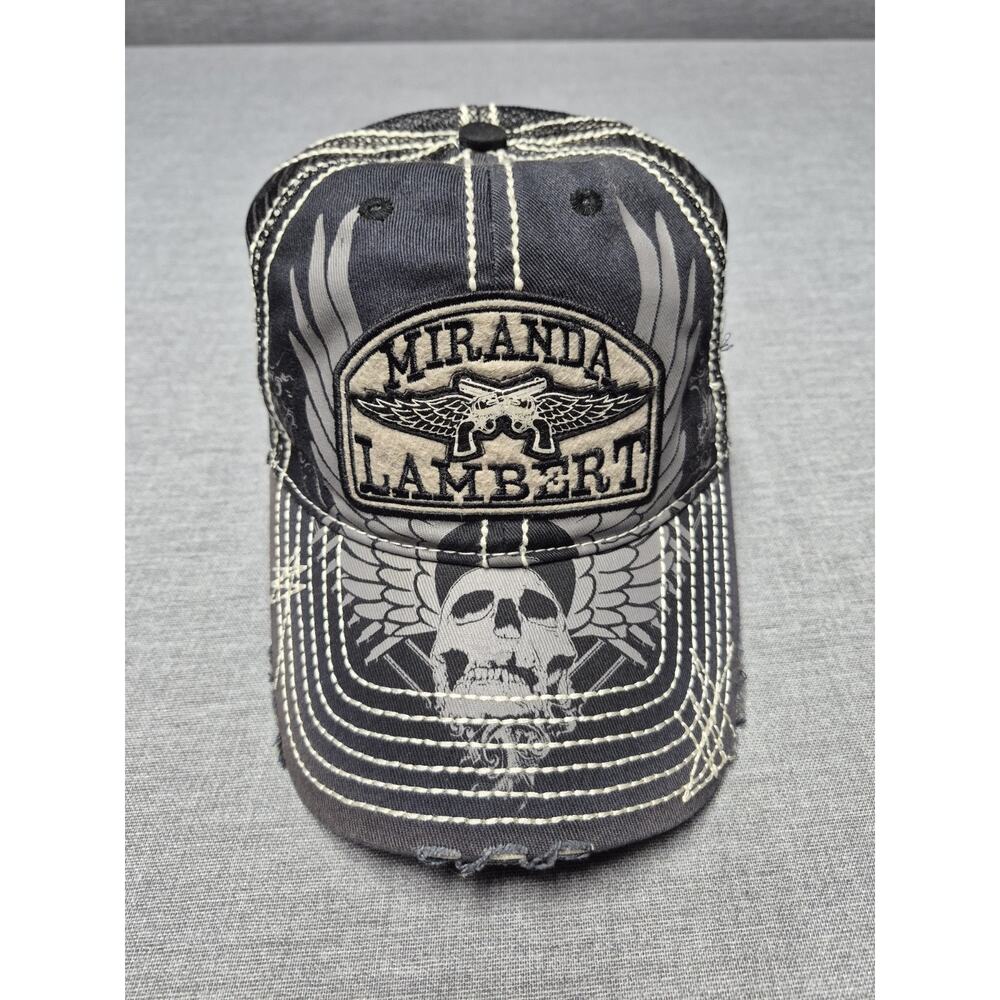 Miranda Lambert Distressed Baseball Cap Wings Guns Logo Vintage Style Dark Hat